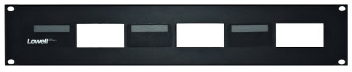 Lowell D3P-ID-2 Decorator Rack Panel, 2 Rack Unit, 3 Devices, Black