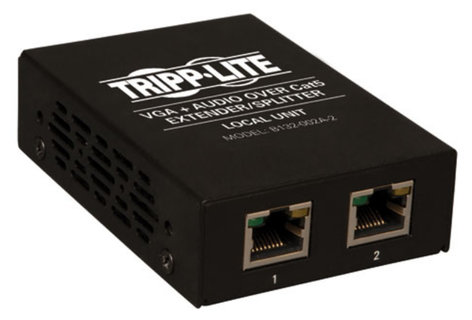 Tripp Lite B132-002A-2 2-Port VGA With Audio Over CAT5/CAT6 Extender Splitter