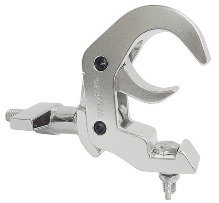 Global Truss Quick Rig Clamp Heavy Duty Low Profile Hook Style Clamp For 2" Pipe, Max Load 550 Lbs