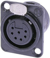 Neutrik NC7FD-L-B-1 7-pin XLRF Panel Receptacle, Black With Gold Contacts