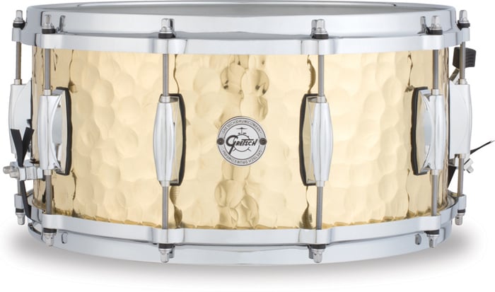 Gretsch Drums S1-6514-BRH 6.5"x14" 10 Lug Hammered Brass Snare Drum