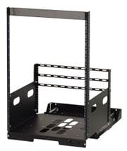 Lowell LPOR2-1419 Pull Out Rack With 2 Slides, 14 Rack Units, 19" Deep, Black