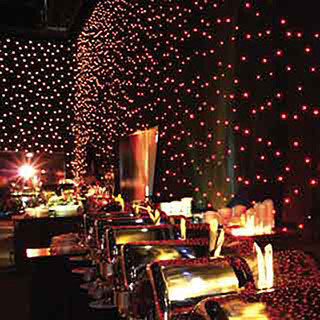 Rose Brand Chameleon Star Drop 20' X 22' Curtain With RGB LED Stars