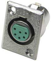 Switchcraft D6F 6-pin XLRF D Series Panel Mount Connector