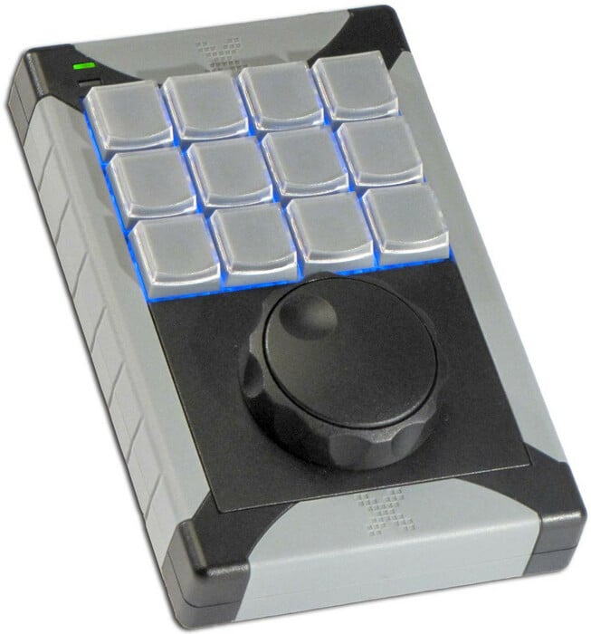 PI Engineering XK-0982-UAG12-R X-Keys XK-12 + Jog & Shuttle 12-Key Programmable USB Keypad With Jog/Shuttle Control Wheel