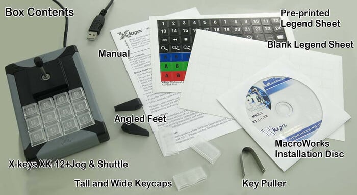PI Engineering XK-0983-UAJ12-R X-Keys XK-12 + Joystick 12-Key Programmable USB Keypad With Joystick