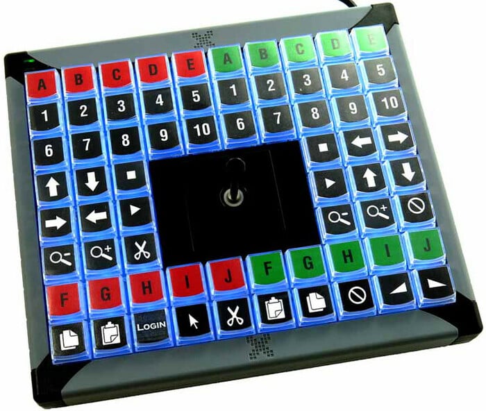 PI Engineering XK-0989-UBJ68-R X-Keys XK-68 Joystick 68-Key Programmable USB Keyboard With Joystick