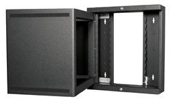 Lowell LWSR-1022 Wall 10 Unit Rack Mount With Fixed Rail, 22" Deep, Black