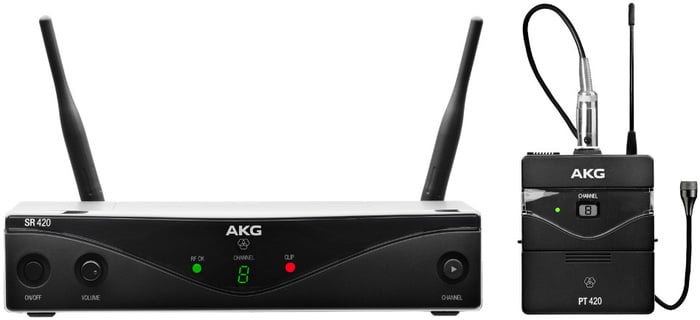 AKG WMS420 Presenter Set Professional Wireless System With C417 L Lavalier Mic, Band A