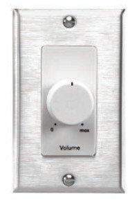 Lowell 10KLVC-DSW Attenuator, 10K Ohm Potentiometer, Single Gang, Decorator Stainless And White