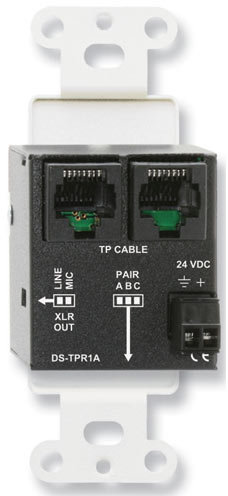 RDL DS-TPR1A Active 1-Pair Receiver Twisted Pair Format-A XLR Mic/Line Output, Stainless Steel