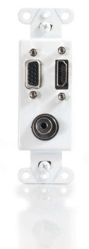 Cables To Go 41031 HDMI - VGA And 3.5mm Audio Pass Through Decora Style Wall Plate In White