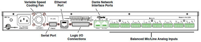 Lectrosonics DNT16i 16x32 Dante Network Processor