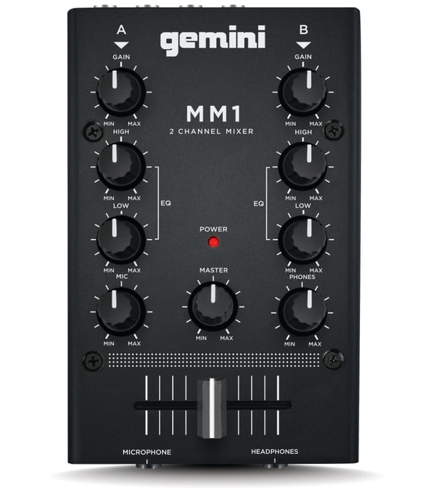 Gemini MM-1-GEMINI 2-Channel Compact DJ Mixer