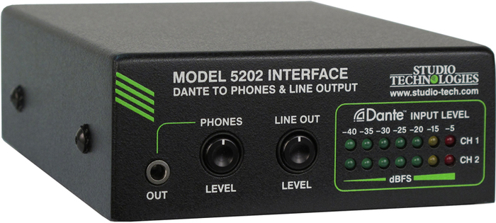 Studio Technologies Model 5202 Dante To Phones And Line Output Interface