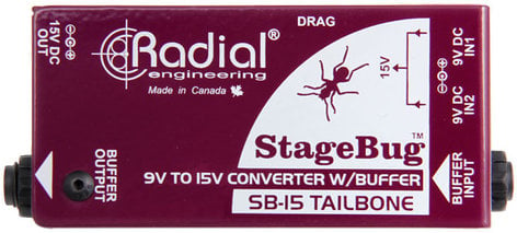 Radial Engineering SB-15 Tailbone Combination Buffer And 2X9V To 15V Converter For Tonebones