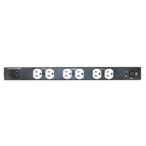 Lowell ACR-1507-HDLT Rack Mount Light Panel, 120VAC 15A, 7 Outlets, 9' Cord, Hooded Lights, Night Vision LEDs