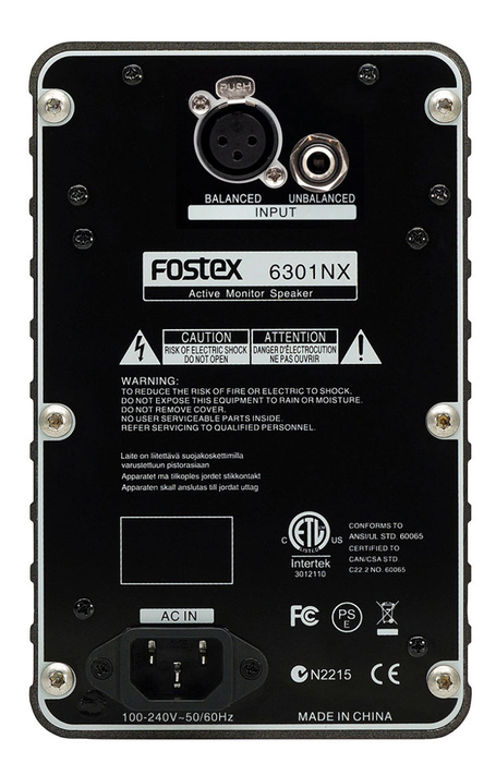 Fostex 6301NX 4" Active Studio Monitor With Transformer Balanced And Unbalanced Inputs