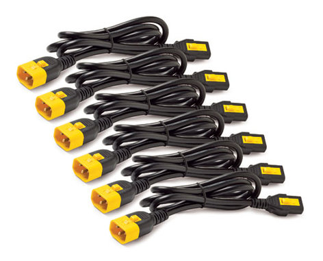 American Power Conversion AP8706S-NA Power Cord Kit With 6 Locking IEC C13 To C14 Cables, 6 Ft Length