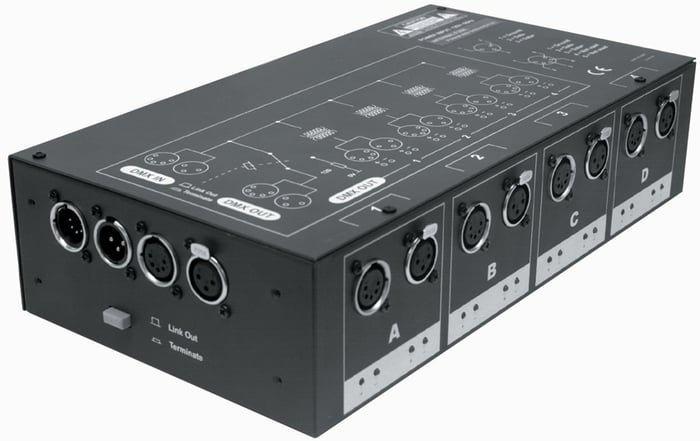 Elation DMX-BRANCH/4 DMX Splitter / Booster With 4x 3-pin And 4x 5-pin Isolated Outputs