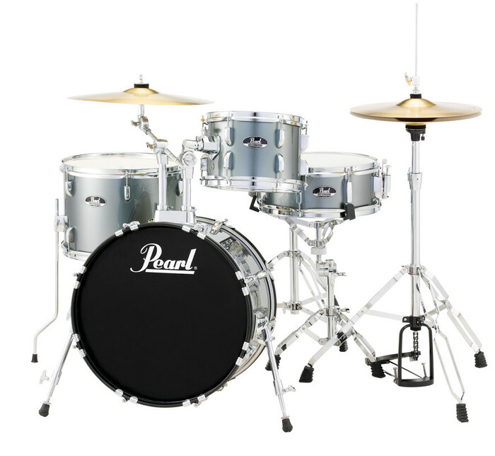 Pearl Drums RS584C/C706 4-Piece Drum Set In Charcoal Metallic With Cymbals And Hardware