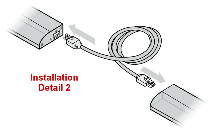 Philips Color Kinetics 108-000035-02 18" 120V AC White Jumper Cable For EW Profile Powercore