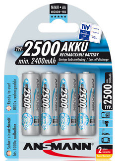 Ansmann 5035442 4 Pack Of NiMH MaxE Rechargeable AA Batteries