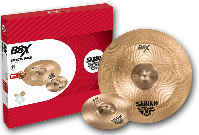 Sabian 45005X B8X Effects Pack With 10" Splash, 18" Chinese Cymbals