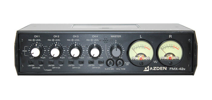 Azden FMX-42u 4-Channel Portable Field Mixer With USB Digital Audio Output