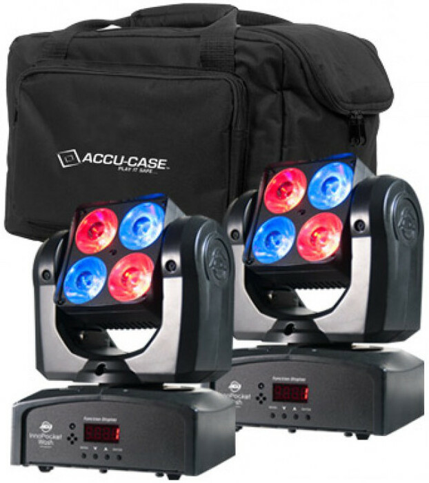 ADJ Pocket Wash Pak 2 InNo Pocket Moving Head LED Fixtures And F4 Par Bag