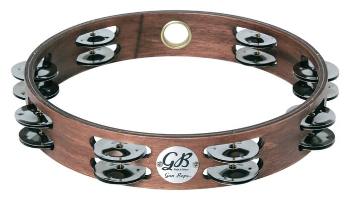 Gon Bops PTAMW2 10" Wood Tambourine With Two Rows Of Jingles And No Head