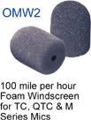 Earthworks OMW2 100 MPH Foam Windscreen For TC, QTC And M Microphones