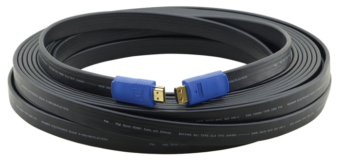 Kramer C-HM/HM/FLAT/ETH-50 FLAT HDMI (Male-Male) Cable With Ethernet (50')