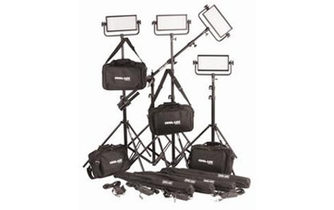 Cool-Lux CL4-2000DSV 4x CL500 Daylight PRO Studio LED Spot Light Kit With V-Mount Battery Plates