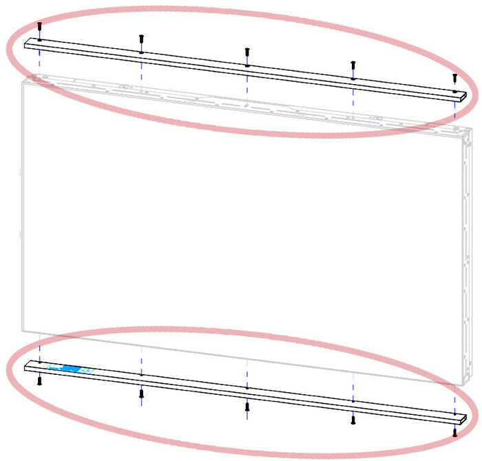 Philips Commercial Displays EFK5581 Long Side (Top And Bottom) Of 55" Finishing Kit For 5588XL And 5588XH