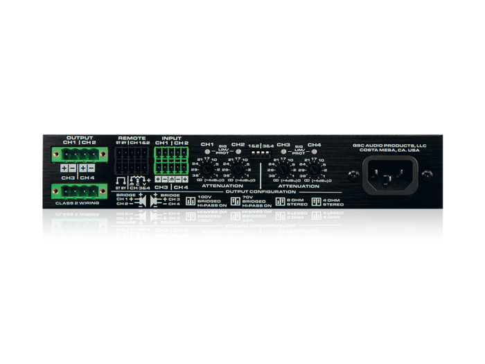 QSC SPA4-60 4-Channel Compact Power Amplifier, 60W At 4 Ohms, 70V