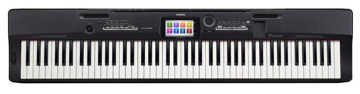 Casio PX360BK Privia Series 88-Key Digital Piano With Tri-Sensor Scaled Hammer Action And Color Touchscreen