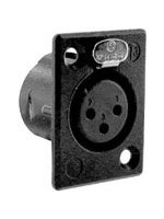 Neutrik NC3FP-B-1 3-pin XLRF Rectangular Panel Mount Connector, Black