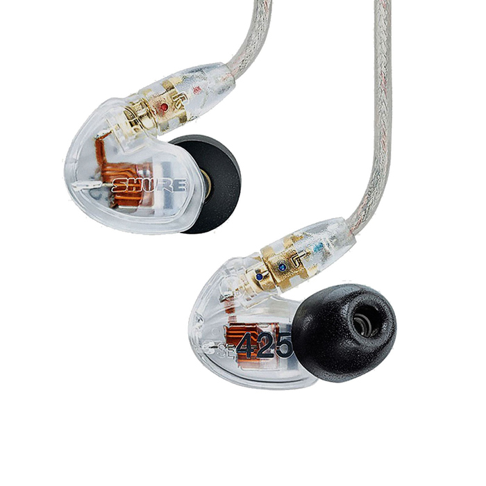 Shure SE425-CL Dual-Driver Sound Isolating Earphones With Detachable Cable, Clear