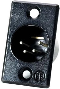 Neutrik NC4MP-BAG 4-pin XLRM Rectangular Panel Connector, Black