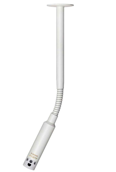 Audix M40W6S Miniature High-Output Supercardioid Hanging Mic With 6" Gooseneck, White