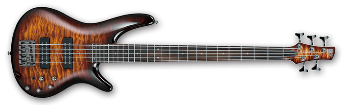 Ibanez SR405EQM 5-String Bass Guitar, 24-Fret, Rosewood Fretboard With White Dot Inlay