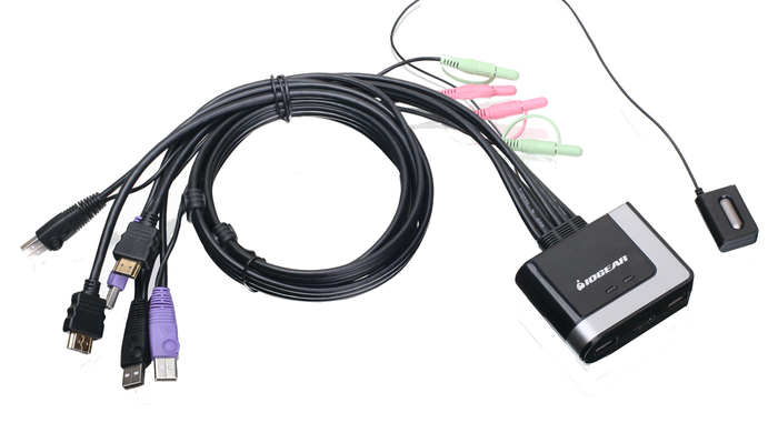 IOGEAR GCS62HU 2-Port HD Cable KVM Switch W/ Audio & HDMI Connections