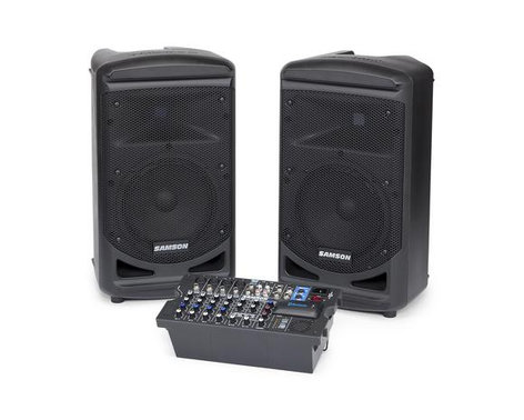 Samson XP800 8" Stereo 2-Way Portable PA Monitors 400W With Bluetooth And 8-Channel Mixer