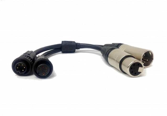 AAdynTech HUR-DMX-FEM IP65 12" 5-Pin Conxall To 5-Pin XLR DMX-Input Female Jumper Cable