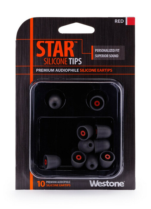 Westone 62806 10 Pack Of Red STAR Silicone Eartips