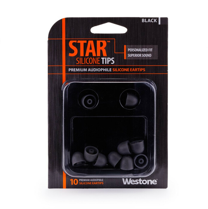 Westone 62807 10 Pack Of Black STAR Silicone Eartips