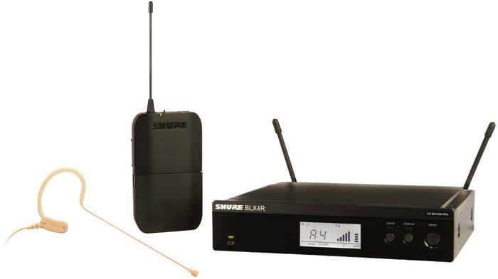 Shure BLX14R/MX53-H10 Rackmount Wireless System With MX153 Earset MIc, H10 Band