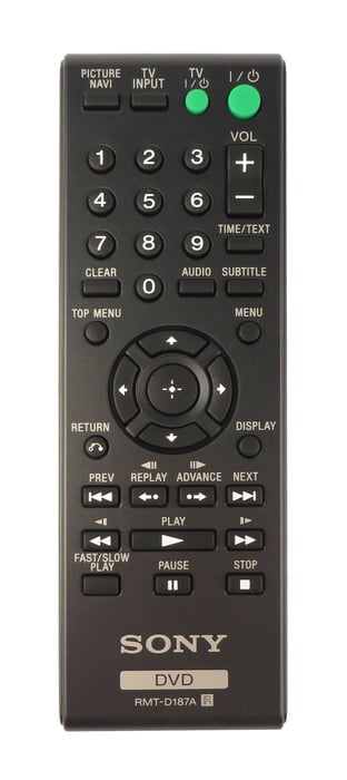 Sony 148700511 RMTD187A Remote For DVPSR200P, DVPCX985V, DVPCX777ES, DVPNS611HP