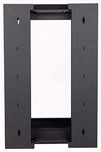 Lowell LWSR-722 Wall 7 Unit Rack Mount With Swing Open Door And Fixed Rail, 22" Deep, Black